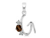 Smoky & White Topaz Alphabet G Pendant SMY-RDA-59.