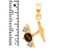 Smoky & White Topaz Alphabet H Pendant SMY-RDA-60.