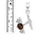 Smoky & White Topaz Alphabet H Pendant SMY-RDA-60.