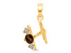 Smoky & White Topaz Alphabet H Pendant SMY-RDA-60.
