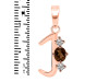 Smoky & White Topaz Alphabet J Pendant SMY-RDA-62.