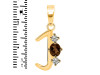 Smoky & White Topaz Alphabet J Pendant SMY-RDA-62.