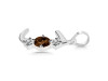 Smoky & White Topaz Alphabet J Pendant SMY-RDA-62.