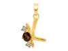 Smoky & White Topaz Alphabet K Pendant SMY-RDA-63.
