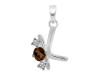 Smoky & White Topaz Alphabet K Pendant SMY-RDA-63.