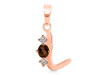 Smoky & White Topaz Alphabet L Pendant SMY-RDA-64.