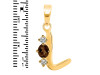 Smoky & White Topaz Alphabet L Pendant SMY-RDA-64.