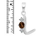 Smoky & White Topaz Alphabet L Pendant SMY-RDA-64.