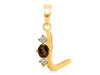 Smoky & White Topaz Alphabet L Pendant SMY-RDA-64.