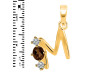 Smoky & White Topaz Alphabet M Pendant SMY-RDA-65.