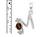 Smoky & White Topaz Alphabet M Pendant SMY-RDA-65.