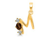 Smoky & White Topaz Alphabet M Pendant SMY-RDA-65.