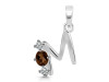 Smoky & White Topaz Alphabet M Pendant SMY-RDA-65.