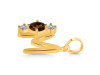 Smoky & White Topaz Alphabet M Pendant SMY-RDA-65.