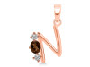 Smoky & White Topaz Alphabet N Pendant SMY-RDA-66.