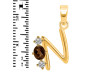 Smoky & White Topaz Alphabet N Pendant SMY-RDA-66.