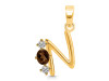 Smoky & White Topaz Alphabet N Pendant SMY-RDA-66.