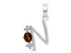 Smoky & White Topaz Alphabet N Pendant SMY-RDA-66.
