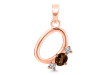 Smoky & White Topaz Alphabet O Pendant SMY-RDA-67.