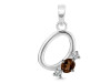 Smoky & White Topaz Alphabet O Pendant SMY-RDA-67.