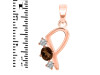 Smoky & White Topaz Alphabet P Pendant SMY-RDA-68.