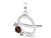 Smoky & White Topaz Alphabet Q Pendant SMY-RDA-69.