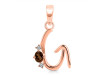 Smoky & White Topaz Alphabet G Pendant SMY-RDA-7.