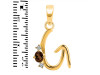 Smoky & White Topaz Alphabet G Pendant SMY-RDA-7.