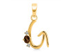 Smoky & White Topaz Alphabet G Pendant SMY-RDA-7.