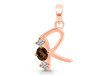 Smoky & White Topaz Alphabet R Pendant SMY-RDA-70.