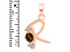 Smoky & White Topaz Alphabet R Pendant SMY-RDA-70.