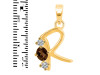 Smoky & White Topaz Alphabet R Pendant SMY-RDA-70.