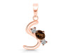 Smoky & White Topaz Alphabet S Pendant SMY-RDA-71.