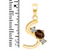Smoky & White Topaz Alphabet S Pendant SMY-RDA-71.