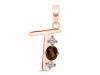Smoky & White Topaz Alphabet T Pendant SMY-RDA-72.
