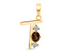 Smoky & White Topaz Alphabet T Pendant SMY-RDA-72.