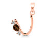 Smoky & White Topaz Alphabet U Pendant SMY-RDA-73.