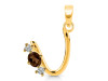 Smoky & White Topaz Alphabet U Pendant SMY-RDA-73.