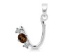 Smoky & White Topaz Alphabet U Pendant SMY-RDA-73.