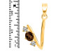 Smoky & White Topaz Alphabet V Pendant SMY-RDA-74.