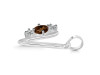 Smoky & White Topaz Alphabet V Pendant SMY-RDA-74.