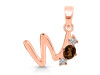 Smoky & White Topaz Alphabet W Pendant SMY-RDA-75.