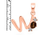 Smoky & White Topaz Alphabet W Pendant SMY-RDA-75.