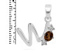 Smoky & White Topaz Alphabet W Pendant SMY-RDA-75.