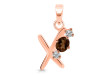 Smoky & White Topaz Alphabet X Pendant SMY-RDA-76.