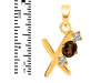 Smoky & White Topaz Alphabet X Pendant SMY-RDA-76.