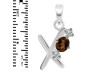 Smoky & White Topaz Alphabet X Pendant SMY-RDA-76.