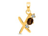 Smoky & White Topaz Alphabet X Pendant SMY-RDA-76.