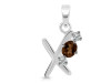 Smoky & White Topaz Alphabet X Pendant SMY-RDA-76.