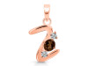 Smoky & White Topaz Alphabet Z Pendant SMY-RDA-78.